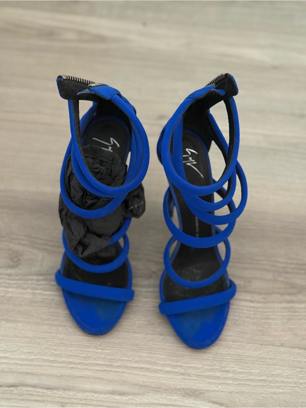 Giuseppe Zanotti Electric Blue Strappy High-Heel Sandals